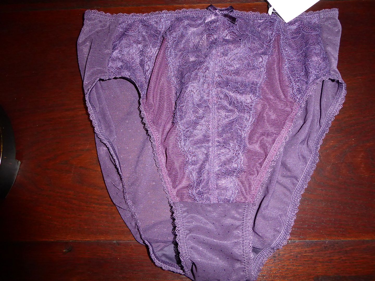 NWT WACOAL RETRO CHIC LACE MESH HI CUT BRIEF PANTIES 841186 EGGPLANT